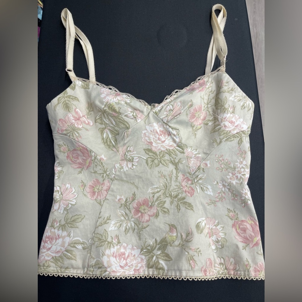 Dolce & Gabbana Floral Tank Top - Cream and Pink